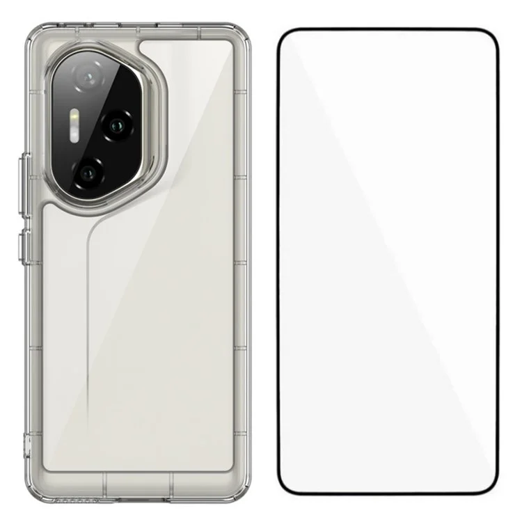 WANLONFENG MF Serie Hülle für Honor 300 Ultra TPU Acryl Transparent Handyhülle mit Panzerglas
