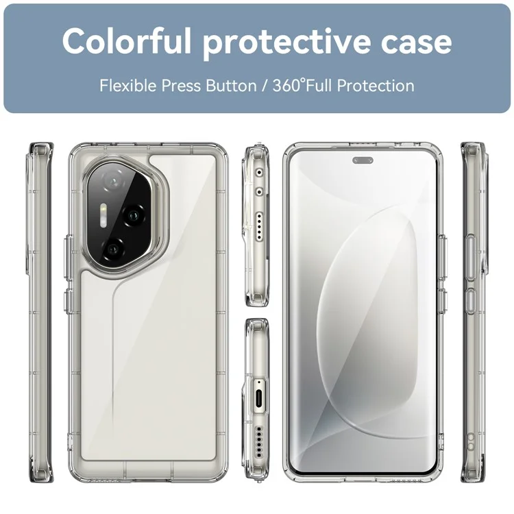 WANLONFENG MF Serie Hülle für Honor 300 Ultra TPU Acryl Transparent Handyhülle mit Panzerglas