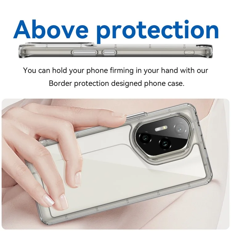 WANLONFENG MF Serie Hülle für Honor 300 Ultra TPU Acryl Transparent Handyhülle mit Panzerglas
