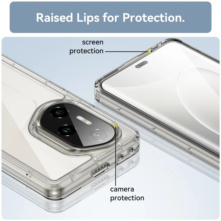 WANLONFENG MF Serie Hülle für Honor 300 Ultra TPU Acryl Transparent Handyhülle mit Panzerglas