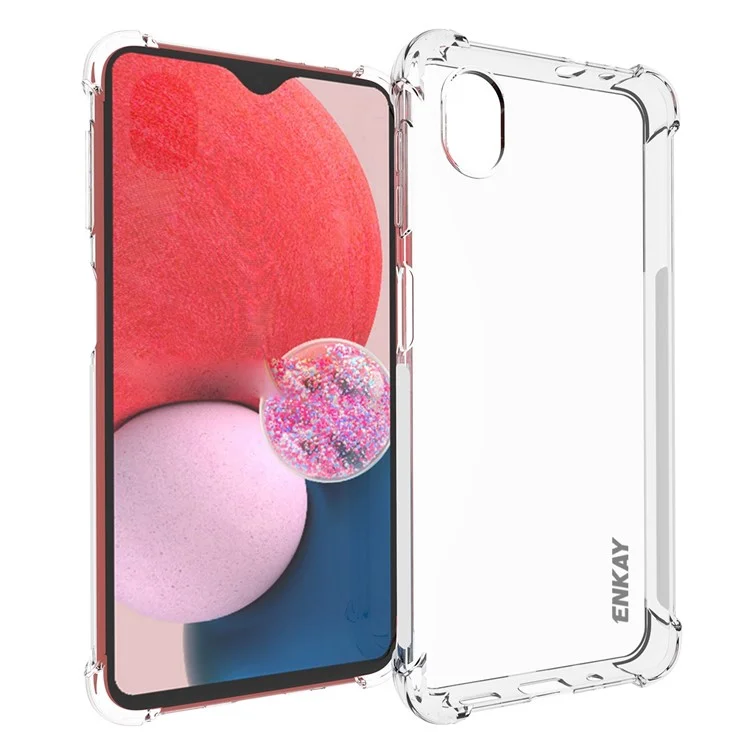 ENKAY HAT PRINCE Para Samsung Galaxy A23e / A23 5G (Versão Japonesa) Capa de Telefone Transparente de TPU Macio com Almofada de Ar Anti-Deslizante e Resistente a Arranhões