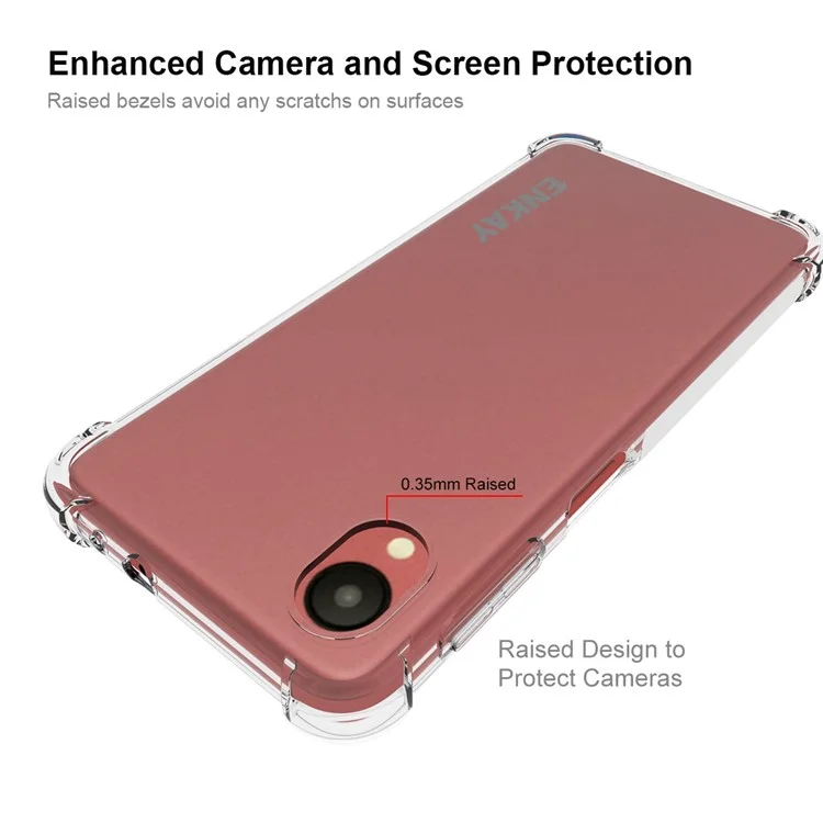 ENKAY HAT PRINCE Para Samsung Galaxy A23e / A23 5G (Versão Japonesa) Capa de Telefone Transparente de TPU Macio com Almofada de Ar Anti-Deslizante e Resistente a Arranhões