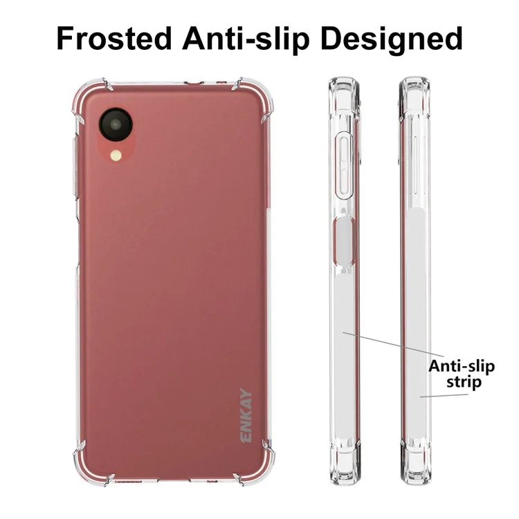 ENKAY HAT PRINCE Para Samsung Galaxy A23e / A23 5G (Versão Japonesa) Capa de Telefone Transparente de TPU Macio com Almofada de Ar Anti-Deslizante e Resistente a Arranhões