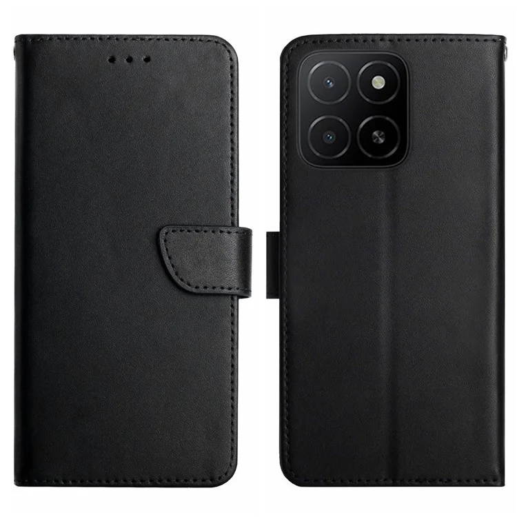 Capa 4G For Honor X8c Couro Genuíno de Vaca Textura Nappa - Preto