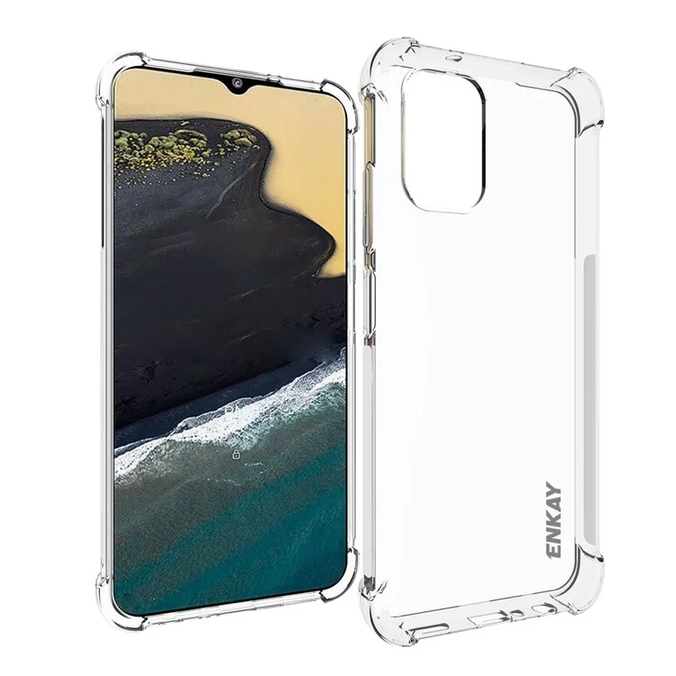 Enkay Hat Prince Para Nokia G400 5G Buffer de Aire Transparente Case de Teléfono TPU Fuera Anti-slip Fuera Cuatro Esquinas Cubierta de Protección Fuerte Engrosado