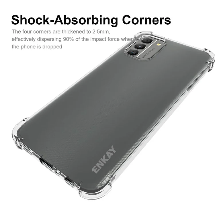 Enkay Hat Prince Para Nokia G400 5G Buffer de Aire Transparente Case de Teléfono TPU Fuera Anti-slip Fuera Cuatro Esquinas Cubierta de Protección Fuerte Engrosado