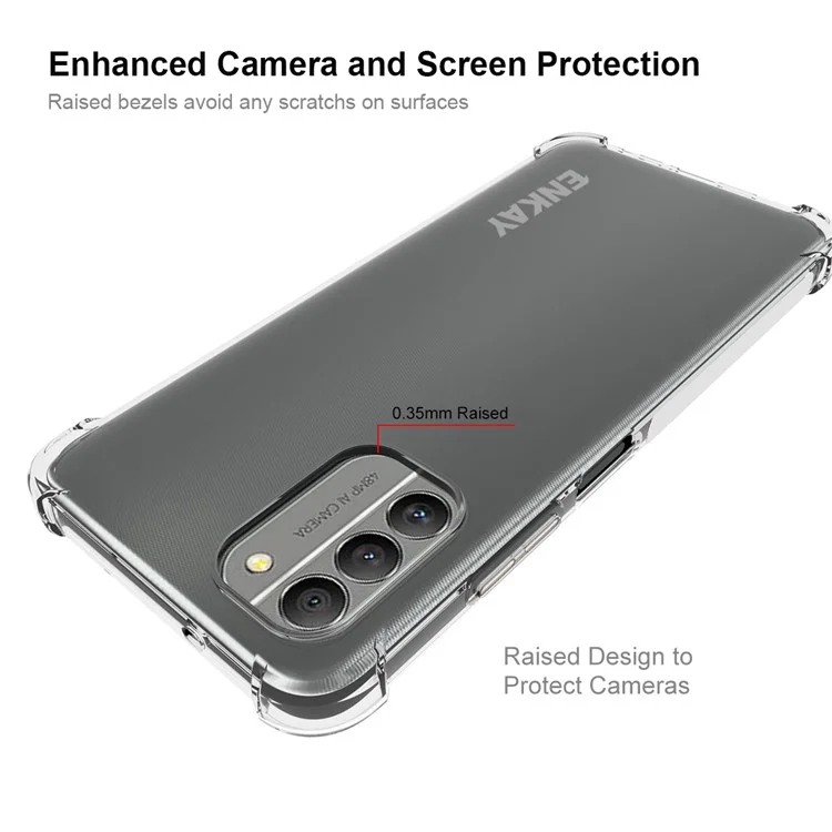Enkay Hat Prince Para Nokia G400 5G Buffer de Aire Transparente Case de Teléfono TPU Fuera Anti-slip Fuera Cuatro Esquinas Cubierta de Protección Fuerte Engrosado