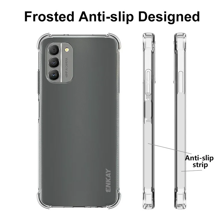Enkay Hat Prince Para Nokia G400 5G Buffer de Aire Transparente Case de Teléfono TPU Fuera Anti-slip Fuera Cuatro Esquinas Cubierta de Protección Fuerte Engrosado