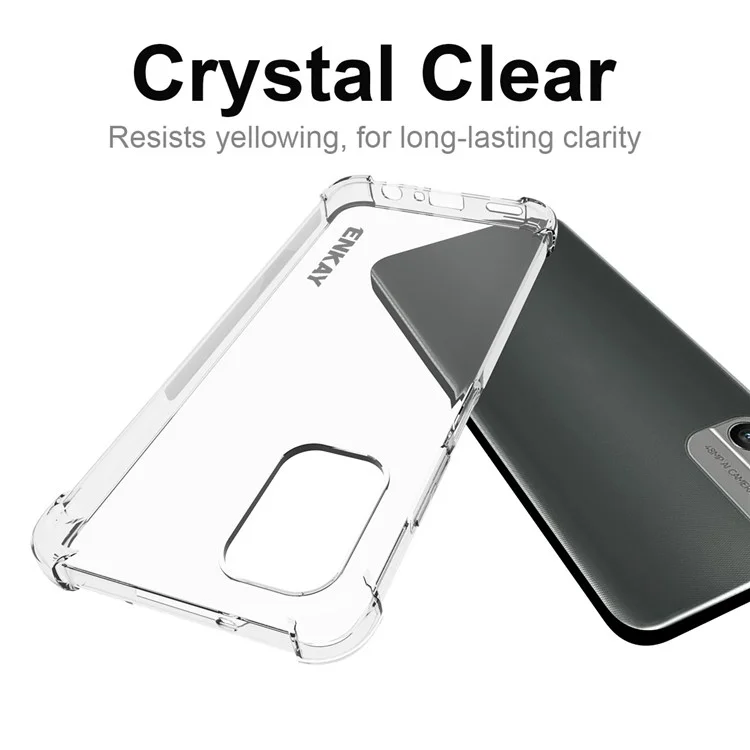 Enkay Hat Prince Para Nokia G400 5G Buffer de Aire Transparente Case de Teléfono TPU Fuera Anti-slip Fuera Cuatro Esquinas Cubierta de Protección Fuerte Engrosado
