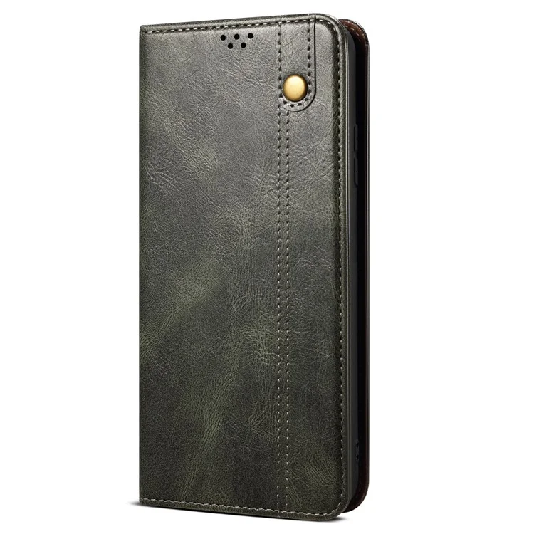 Capa para Honor X8c 4G - Estilo Crazy Horse, Couro Sintético Texturizado com Carteira e Suporte - Verde