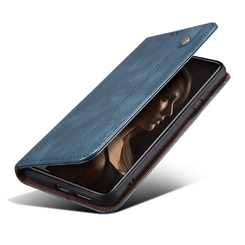 For Honor X8c 4G Case Crazy Horse Texture Waxy Leather Wallet Stand Phone Cover - Blue