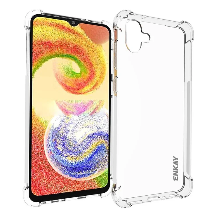 Enkay Hat Prince Para Samsung Galaxy A04 4G (164.4 x 76.3 x 9.1 Mm) TPU Soft Cordete Transparente Transparente Borde de Protección Contra el Borde de la Tira Protectora Cubierta de Teléfono Protector