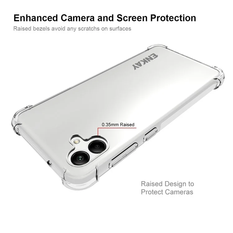 Enkay Hat Prince Para Samsung Galaxy A04 4G (164.4 x 76.3 x 9.1 Mm) TPU Soft Cordete Transparente Transparente Borde de Protección Contra el Borde de la Tira Protectora Cubierta de Teléfono Protector