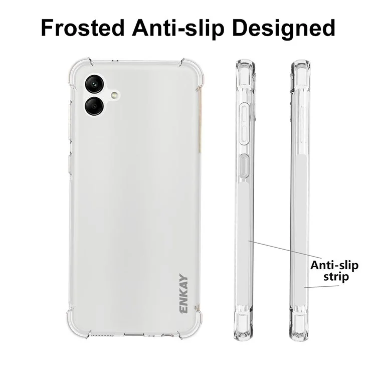 Enkay Hat Prince Para Samsung Galaxy A04 4G (164.4 x 76.3 x 9.1 Mm) TPU Soft Cordete Transparente Transparente Borde de Protección Contra el Borde de la Tira Protectora Cubierta de Teléfono Protector