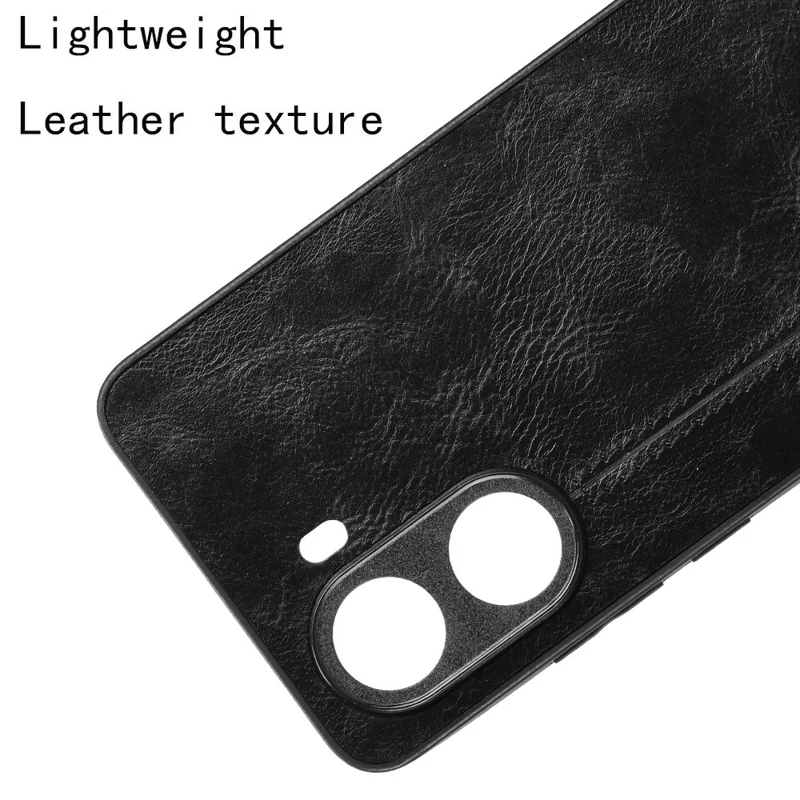 For Xiaomi Poco X7 Pro 5G Case Leather + TPU + PC Phone Cover Stitching Line - Black