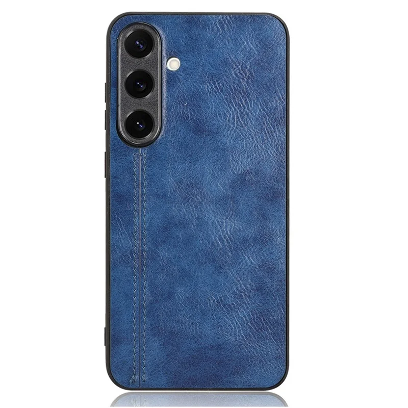 Voor Samsung Galaxy S25 Hoesje Leer + TPU + PC Telefoonhoesje Met Steeknaden - Blauw