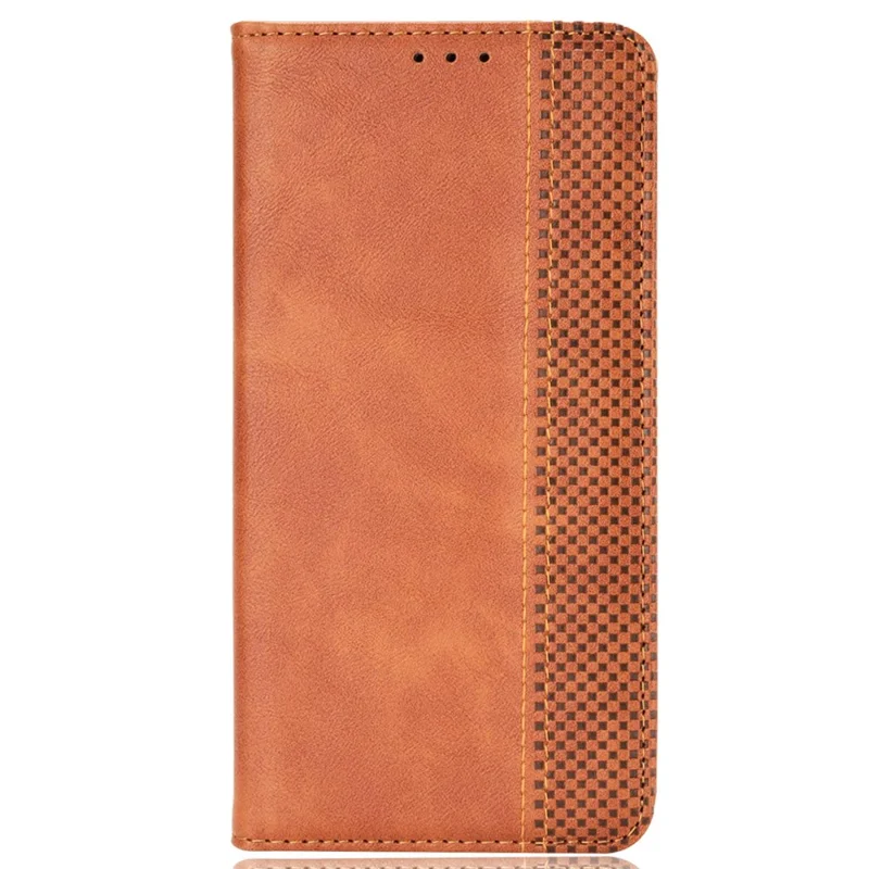 Foam Realme 14 Pro 5G Hoesje Portemonnee Stand Retro Structuur Leren Telefoonhoes - Bruin