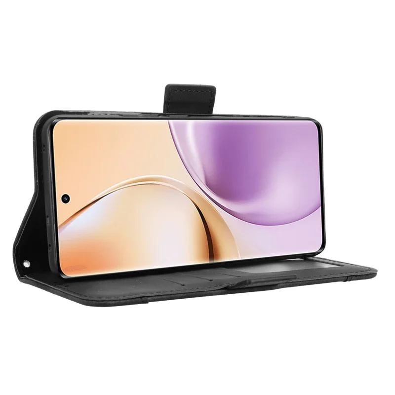 Voor Realme 14 Pro 5G Leren Hoesje Telefoonportemonnee met Meerdere Kaartvakken - Zwart