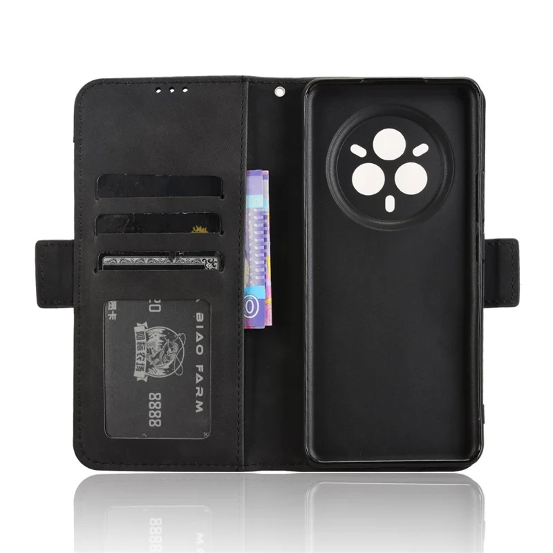 Voor Realme 14 Pro 5G Leren Hoesje Telefoonportemonnee met Meerdere Kaartvakken - Zwart