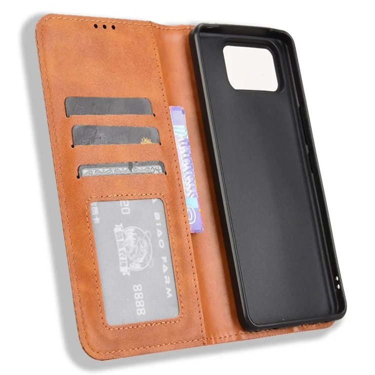 Pour Asus Zenfone 12 Ultra 5G Étui Portefeuille Support Cuir Rétro Texture Housse de Téléphone - Marron