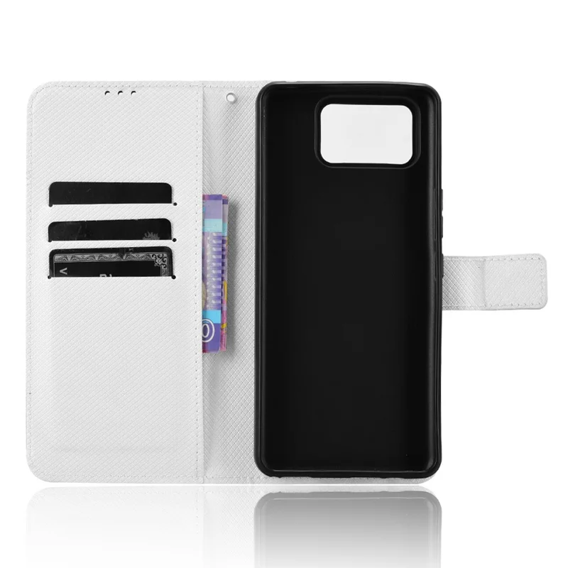 For Asus Zenfone 12 Ultra 5G Case PU Leather Diamond Texture Wallet Phone Cover - White