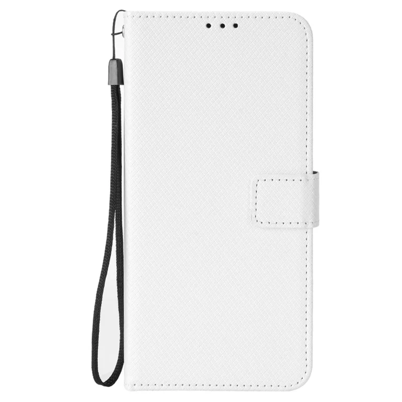 For Asus Zenfone 12 Ultra 5G Case PU Leather Diamond Texture Wallet Phone Cover - White