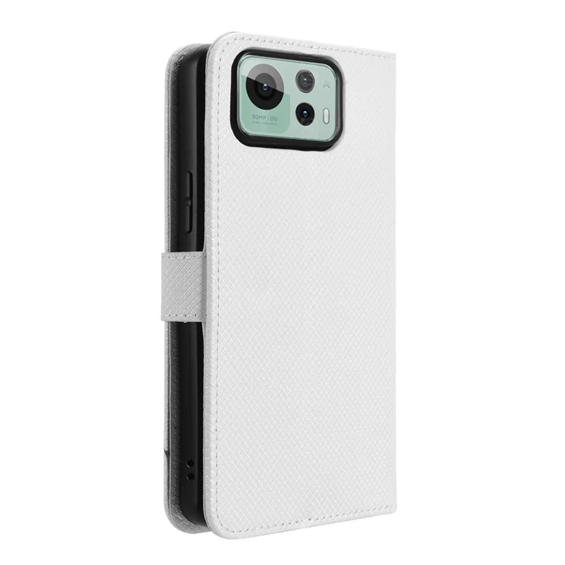 For Asus Zenfone 12 Ultra 5G Case PU Leather Diamond Texture Wallet Phone Cover - White