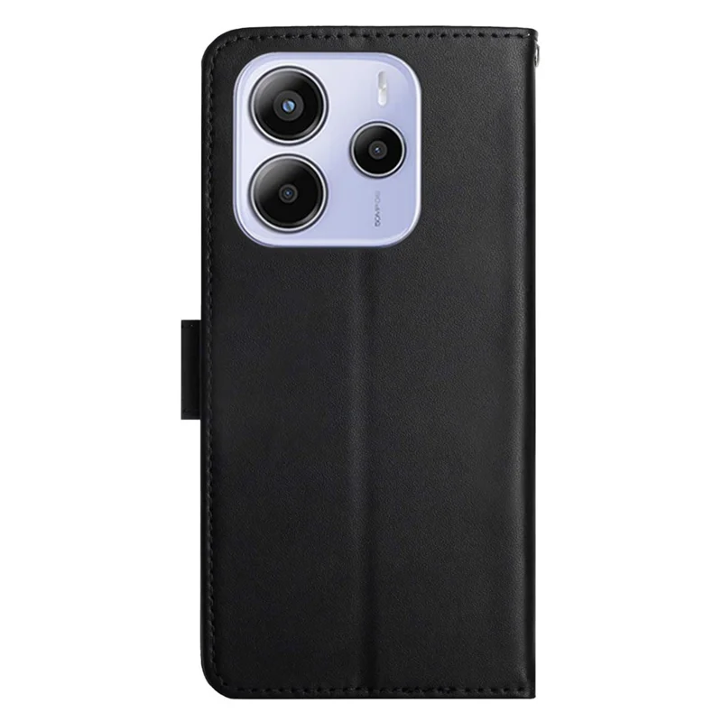 For Xiaomi Redmi Note 14 4G (164.84mm) Case Genuine Cow Leather Phone Cover Nappa Texture - Black