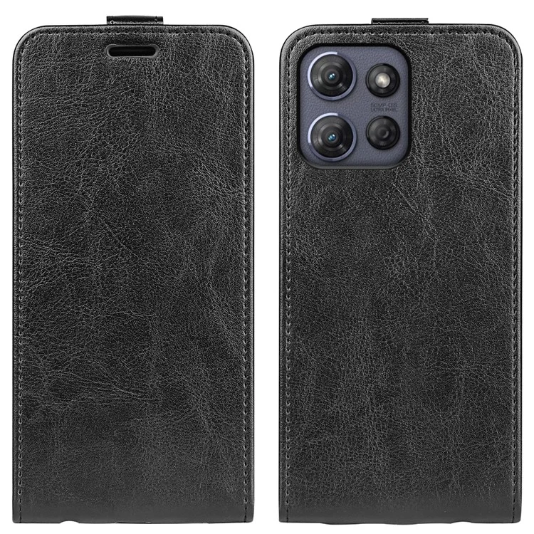 Funda para Motorola Moto G Power (2025) con ranuras para tarjetas, tapa vertical de piel - Negro