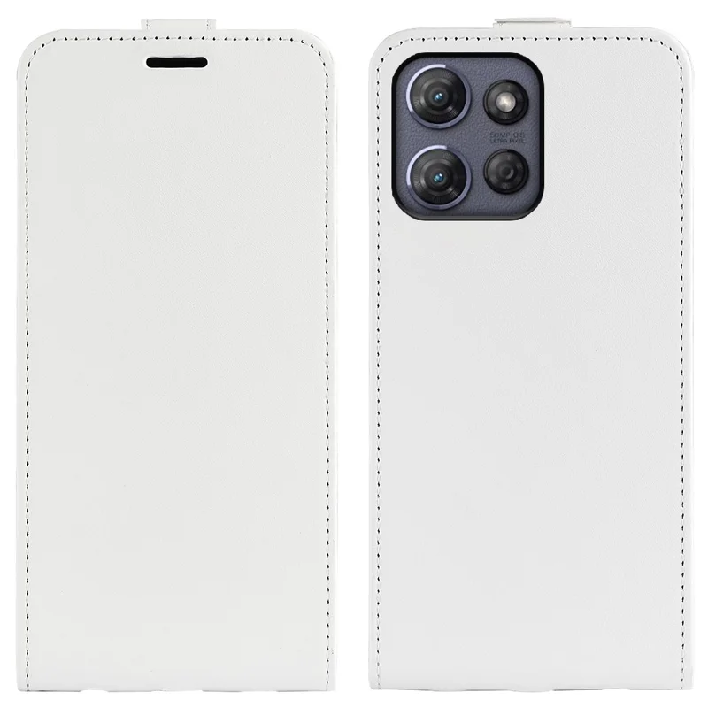For Motorola Moto G Power (2025) Case with Card Slots Vertical Flip Leather Phone Cover - White