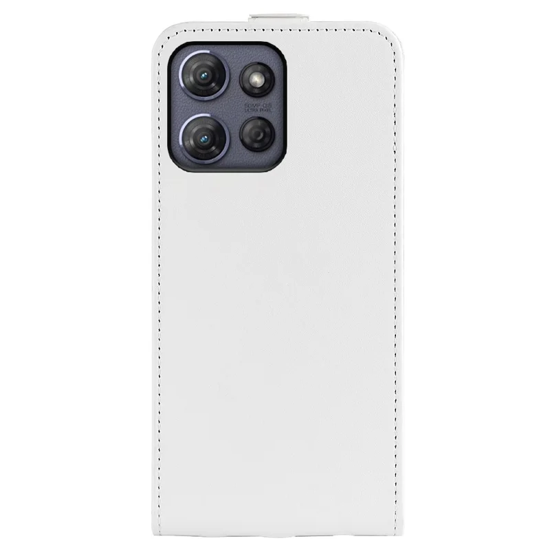 For Motorola Moto G Power (2025) Case with Card Slots Vertical Flip Leather Phone Cover - White