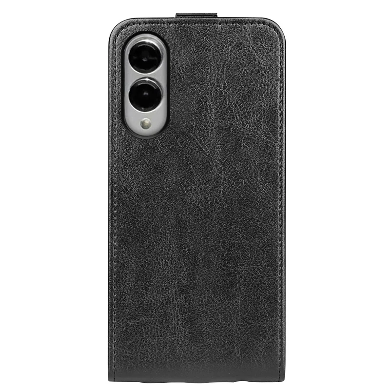 For Samsung Galaxy S25 Edge Case with Card Slots Vertical Flip Leather Phone Cover - Black