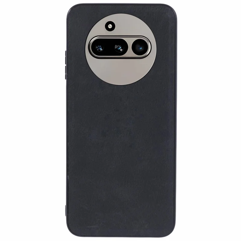 For Nothing Phone (3a) Case Retro Leather Coated PC + TPU Phone Cover - Black