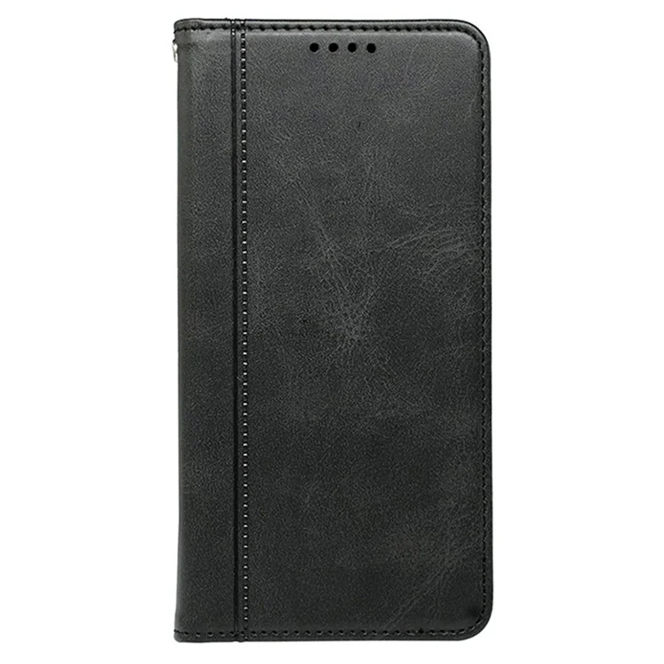 For Nothing Phone (3a) Case Hidden Magnetic Closure Calf Texture Leather Phone Cover - Black