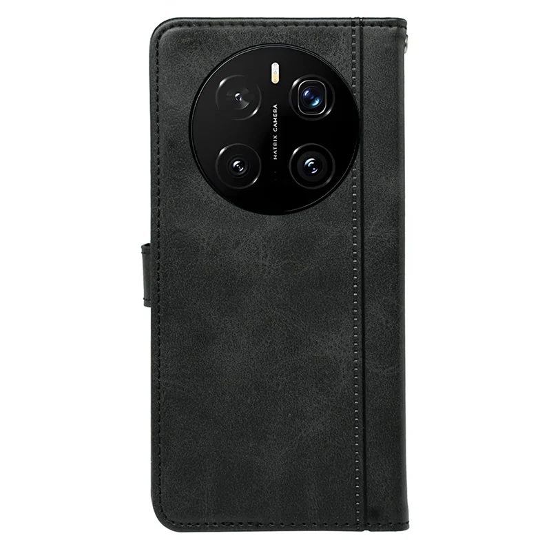 For Honor Magic7 5G Case Calf Texture Leather Stand Book Style Phone Cover - Black