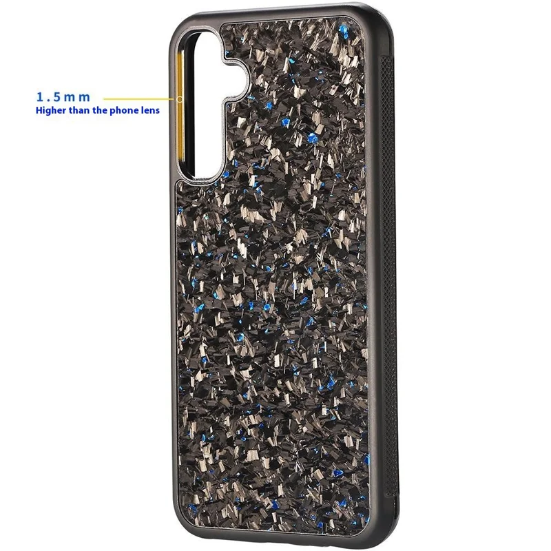 For Samsung Galaxy S24 FE Magnetic Case Forged Texture Aramid Fiber+TPU Anti-Slip Phone Cover - Blue