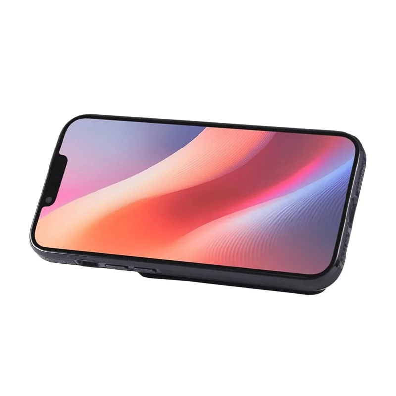 For iPhone 16e Hoesje met Kaarthouder Ring Kickstand TPU + PU Leren Telefoonhoes met Lange Strap - Zwart
