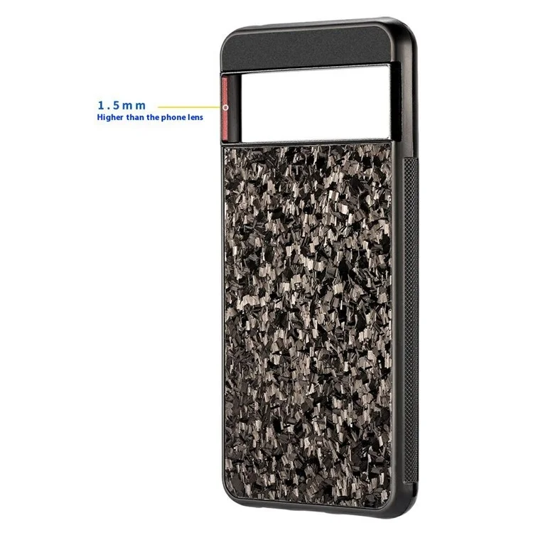 Per Google Pixel 8a Custodia Texture Forgiata in Fibra di Aramide + Copertura Antiscivolo del Telefono in TPU - Rosso