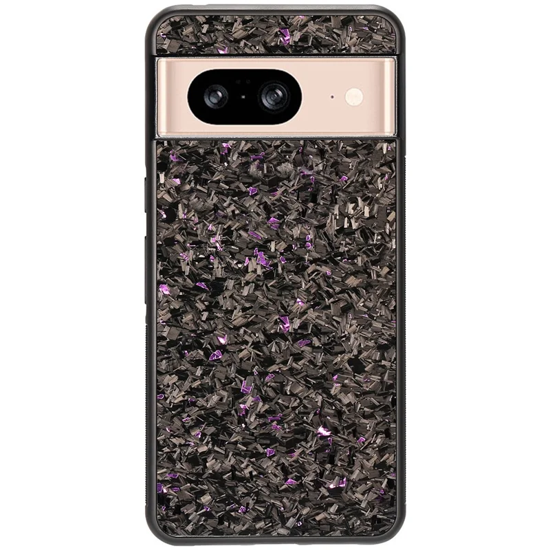 For Google Pixel 8 Case Forged Texture Aramid Fiber + TPU Anti-Slip Phone Cover - Purple