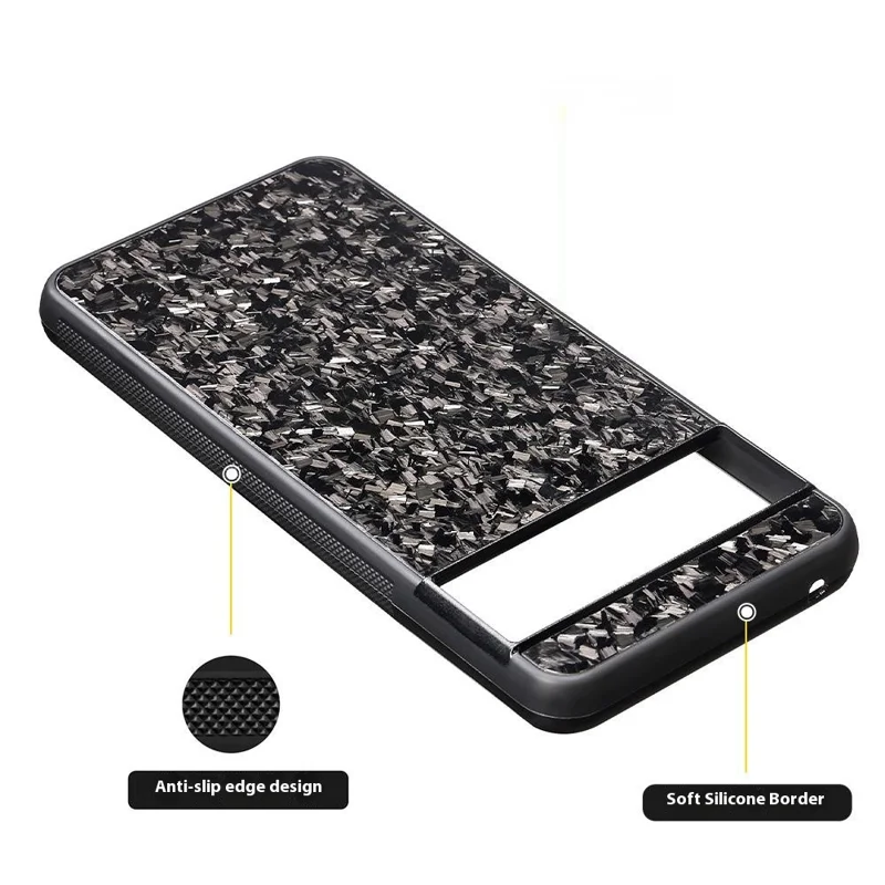 For Google Pixel 8 Case Forged Texture Aramid Fiber + TPU Anti-Slip Phone Cover - Purple