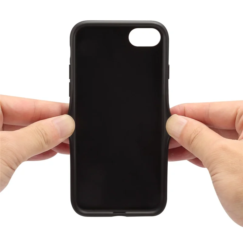 For iPhone 16e Case PU Leather Coated PC + TPU Phone Back Cover with Dual Card Slots - Black