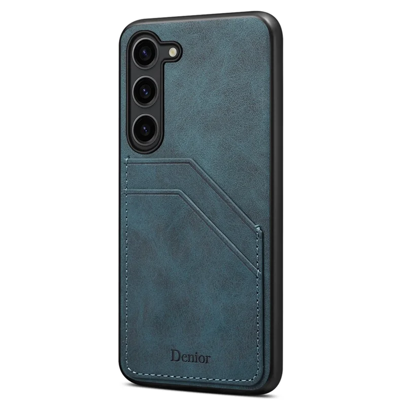 Für Samsung Galaxy S25+ Hülle PU-Leder überzogene PC + TPU Handyrückseite mit Doppel-Kartenfächern