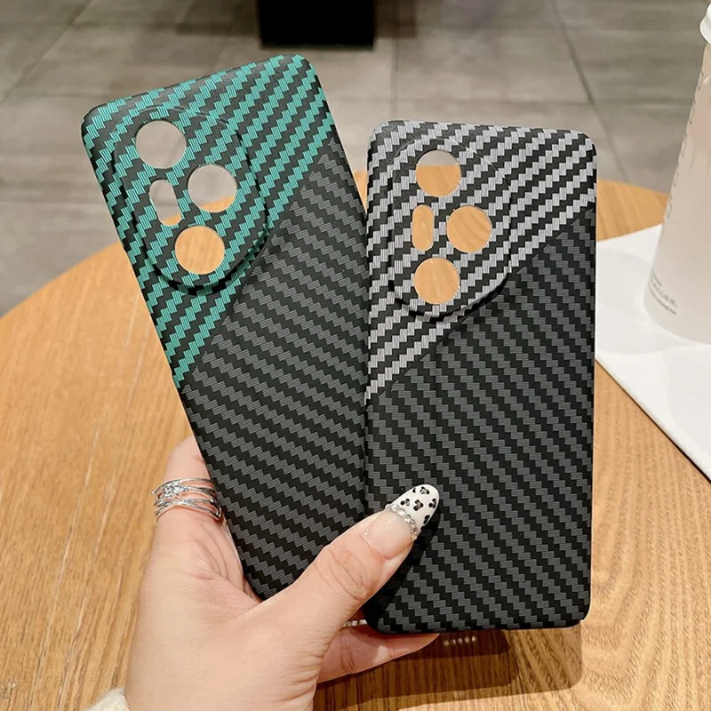 For Honor 300 Case Carbon Fiber Texture Drop-Proof Hard PC Phone Cover - Black