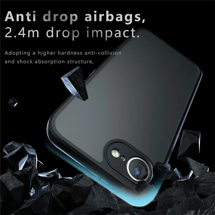 For iPhone 16e Case Skin-Touch TPU + PC Matte Phone Shell, Transparent Black