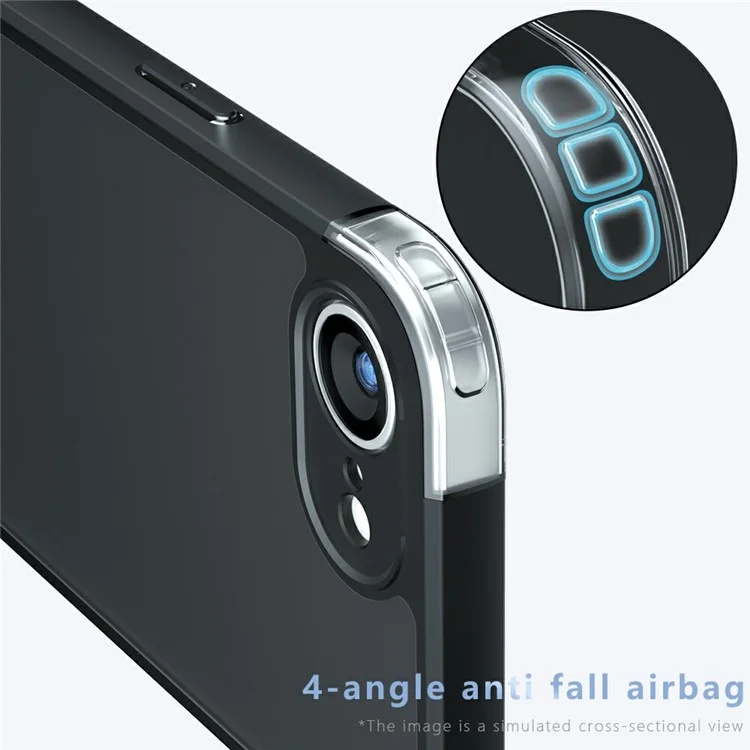 For iPhone 16e Case Skin-Touch TPU + PC Matte Phone Shell, Transparent Black
