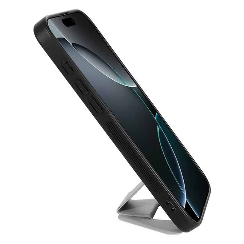 For iPhone 14 Pro Max Case Compatible with MagSafe Kickstand PC + TPU + PU Phone Cover - Red