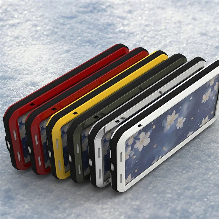 LOVE MEI Para Samsung Galaxy S25 Ultra Funda Protector de Pantalla de Vidrio Templado Metálico + Silicona Cubierta de Teléfono - Negro