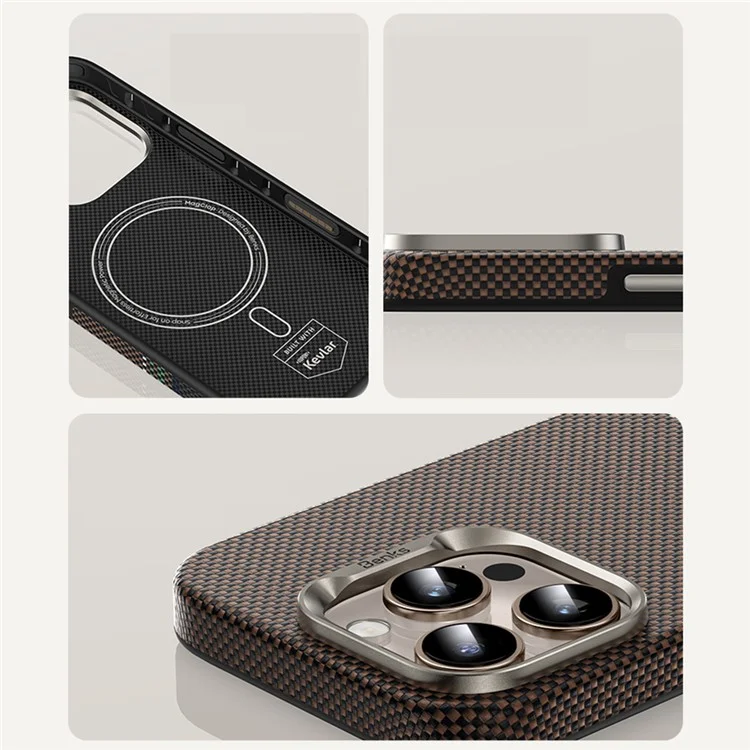 BENKS For iPhone 16 Pro Max Case Compatible with Magsafe Kevlar Aramid Fiber Magnetic Phone Cover