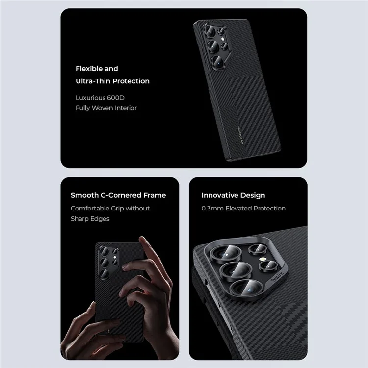 BENKS For Samsung Galaxy S25 Ultra Magnetic Case Kevlar Aramid Fiber Montage Phone Cover