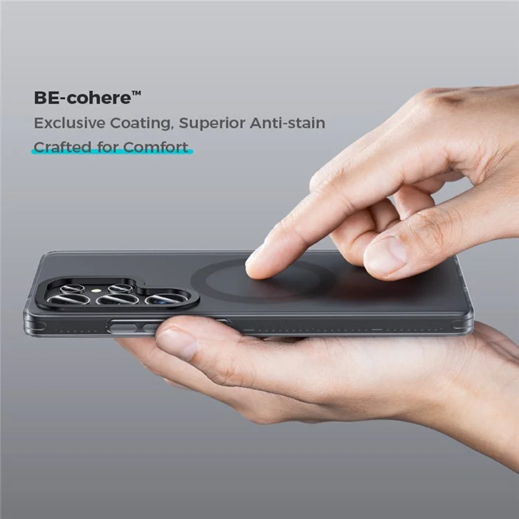 BENKS For Samsung Galaxy S25 Ultra Case PC+TPU Matte Magnetic Phone Cover Compatible with MagSafe - Black